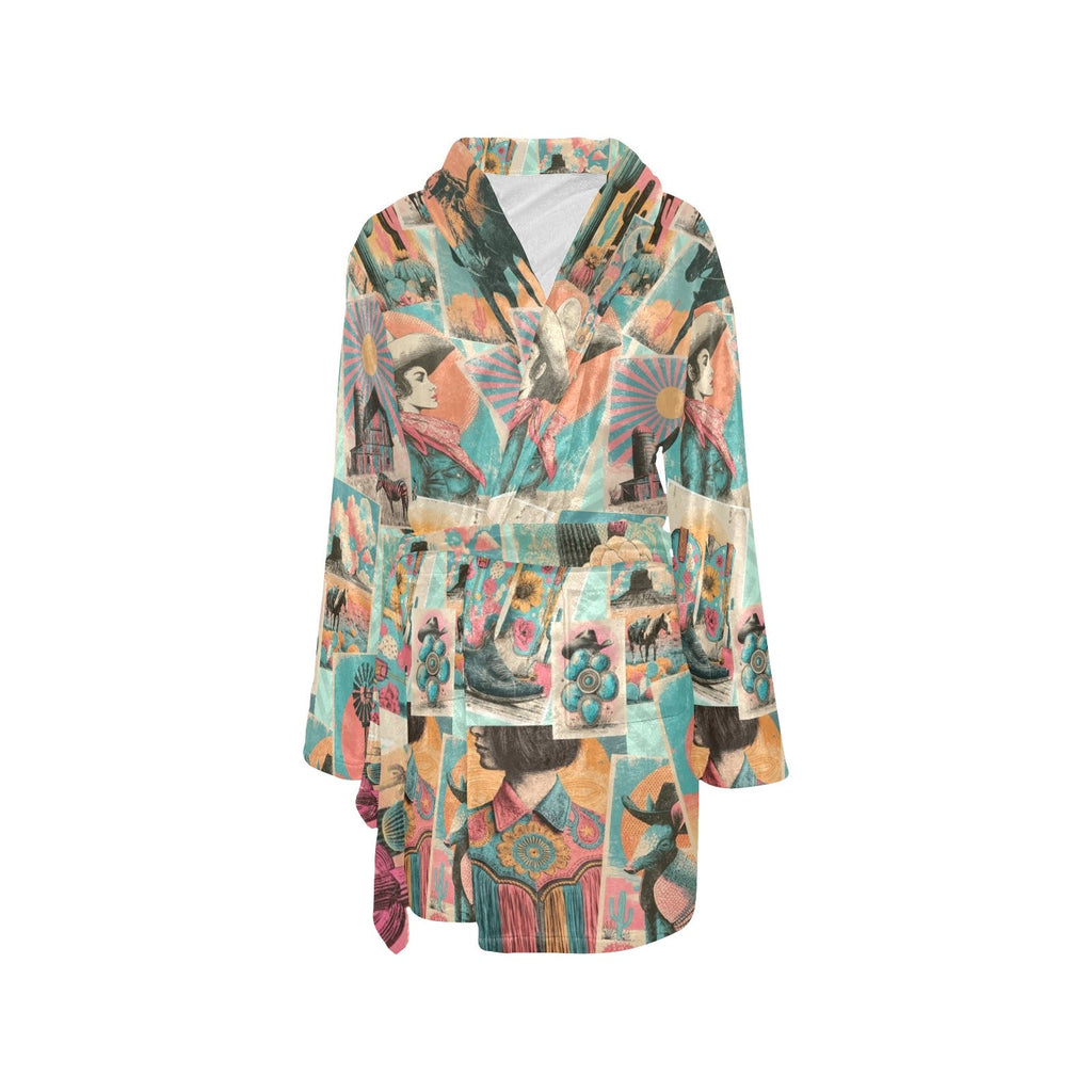 Baha Ranch Honky Tonk Kitsch Desert Vibes Minky Fleece Robe