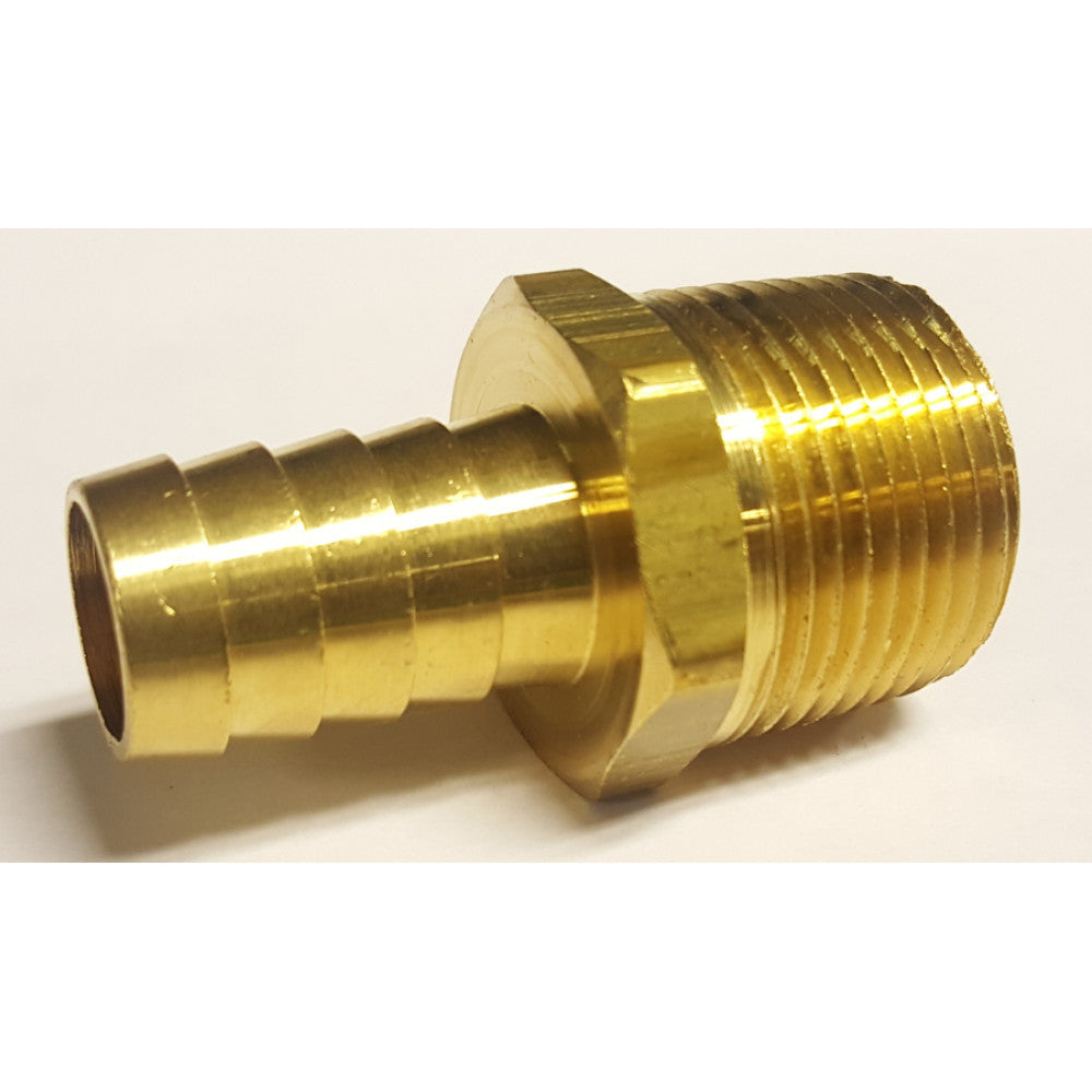 Brass Hose Fitting, Connector, 5/8" Barb, 3/4" NPT