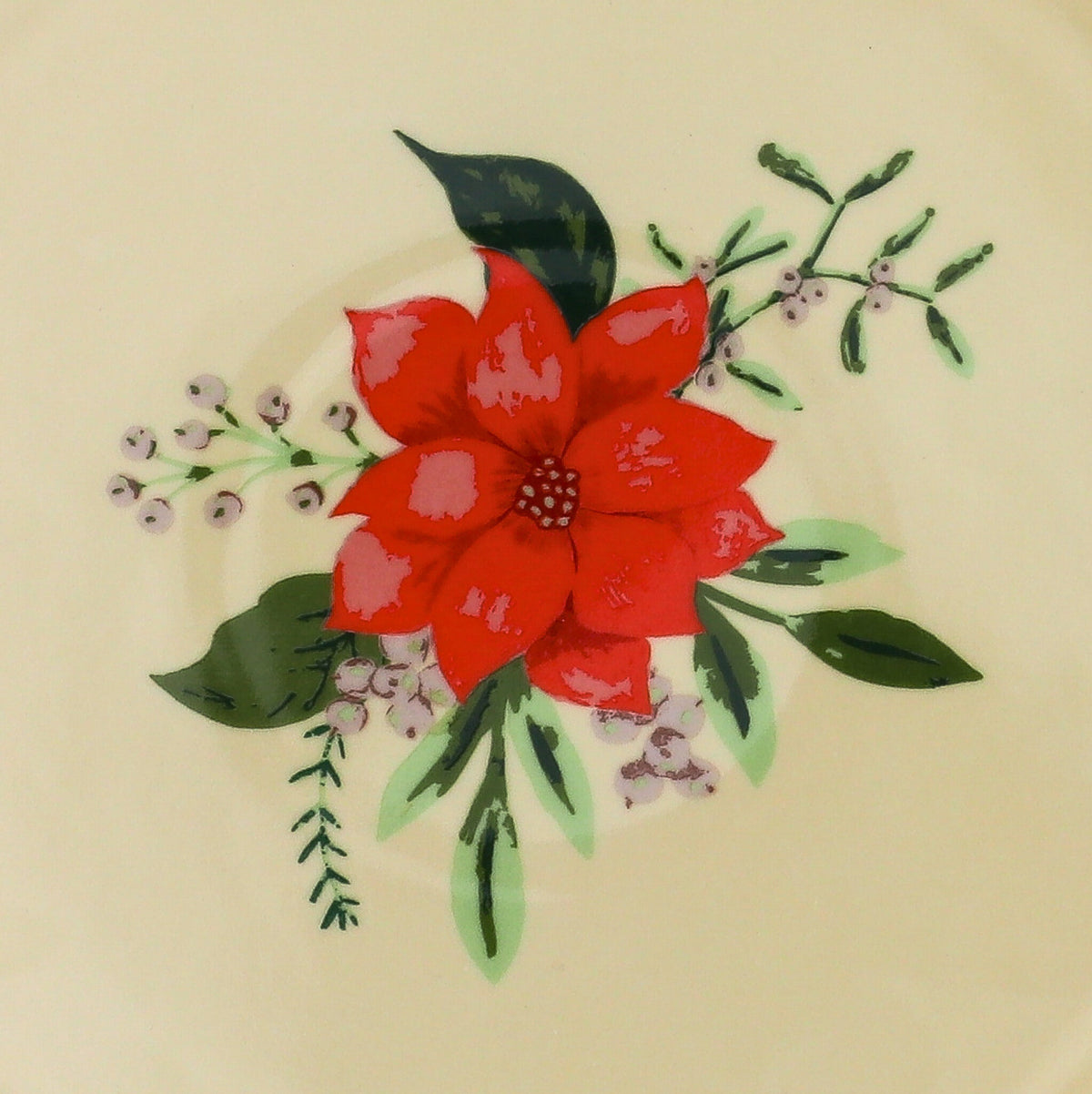 Festive Flora Scalloped Ceramic Dinner Plates – Case of 12 (+3 Bonus Plates)