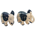 Embera & Nyala Hand-Painted Ceramic Elephants – Pair