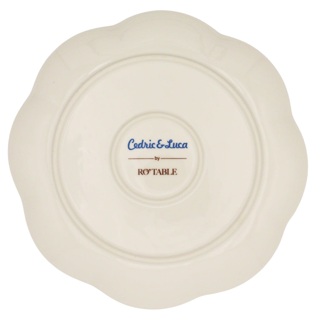 Meadow Flora Scalloped Ceramic Starter Plates – Set of 4 (+1 Bonus Plate)