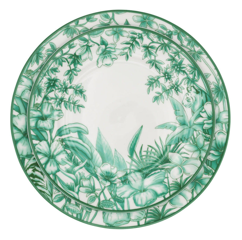 Monsoon Verdant Porcelain Dinner Plates – Case of 12 (+3 Bonus Plates)