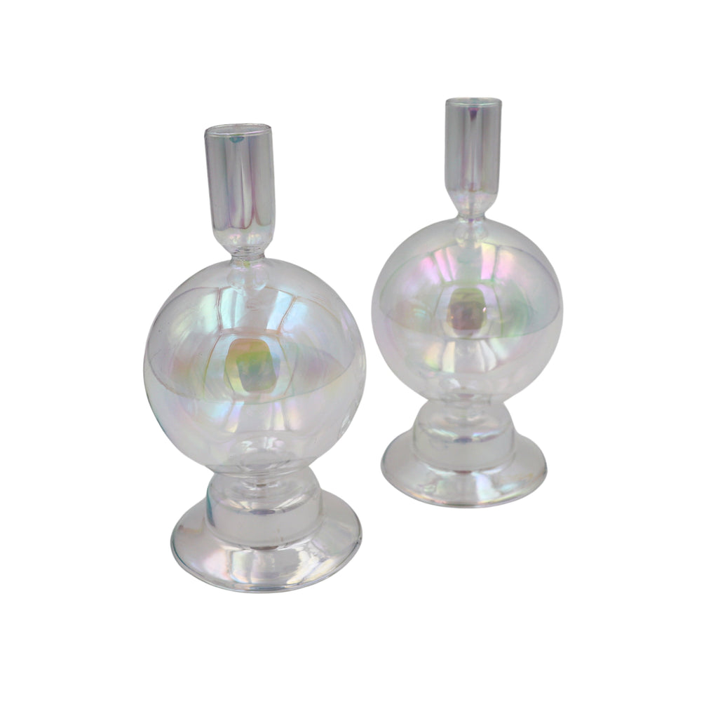 Rainbow Prism Bauble Glass Candle Holders – Case of 12