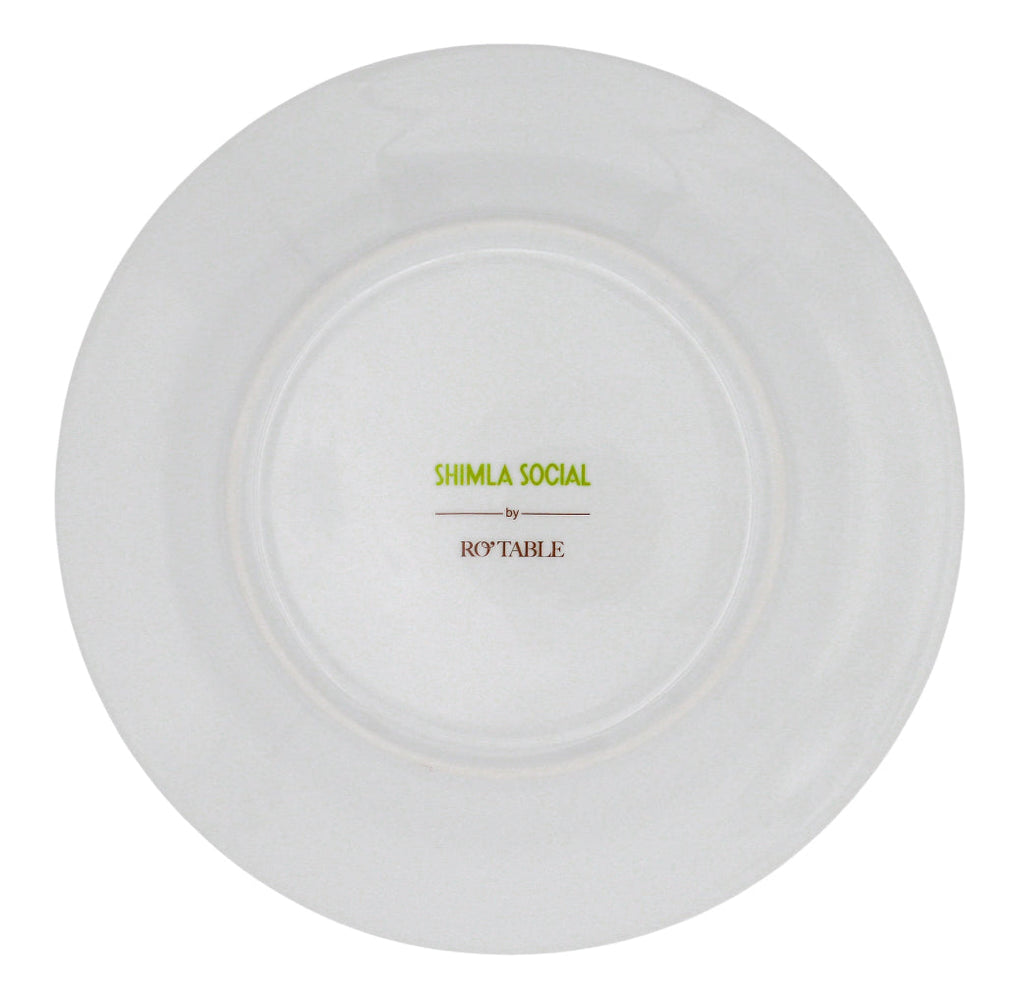 Bombay Blue Porcelain Dinner Plates – Set of 4 (+1 Bonus Plate)