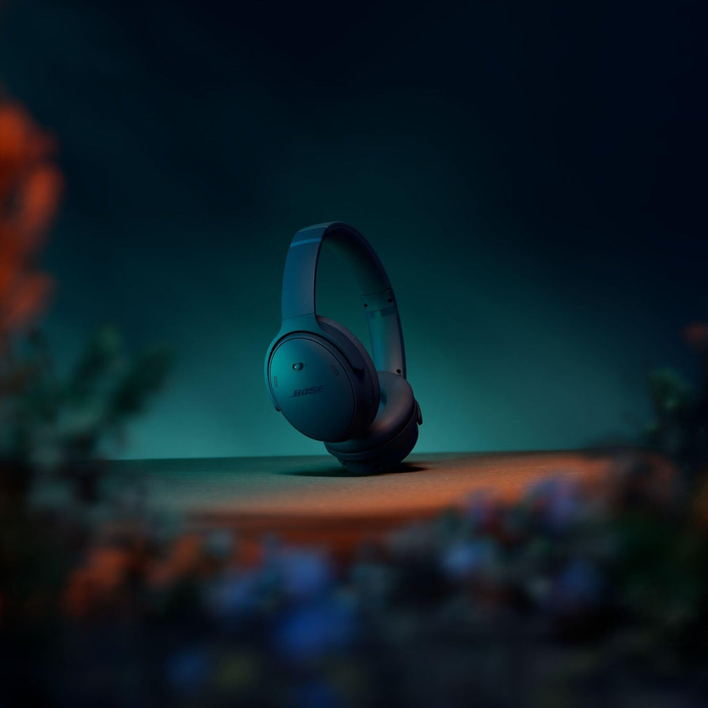 Bose QuietComfort Bluetooth Headphones, Wireless Headphones with Active Over Ear Noise Cancelling and Mic, Deep Bass, Up to 24 Hours of Playtime, Blue Dusk - Limited Edition Color