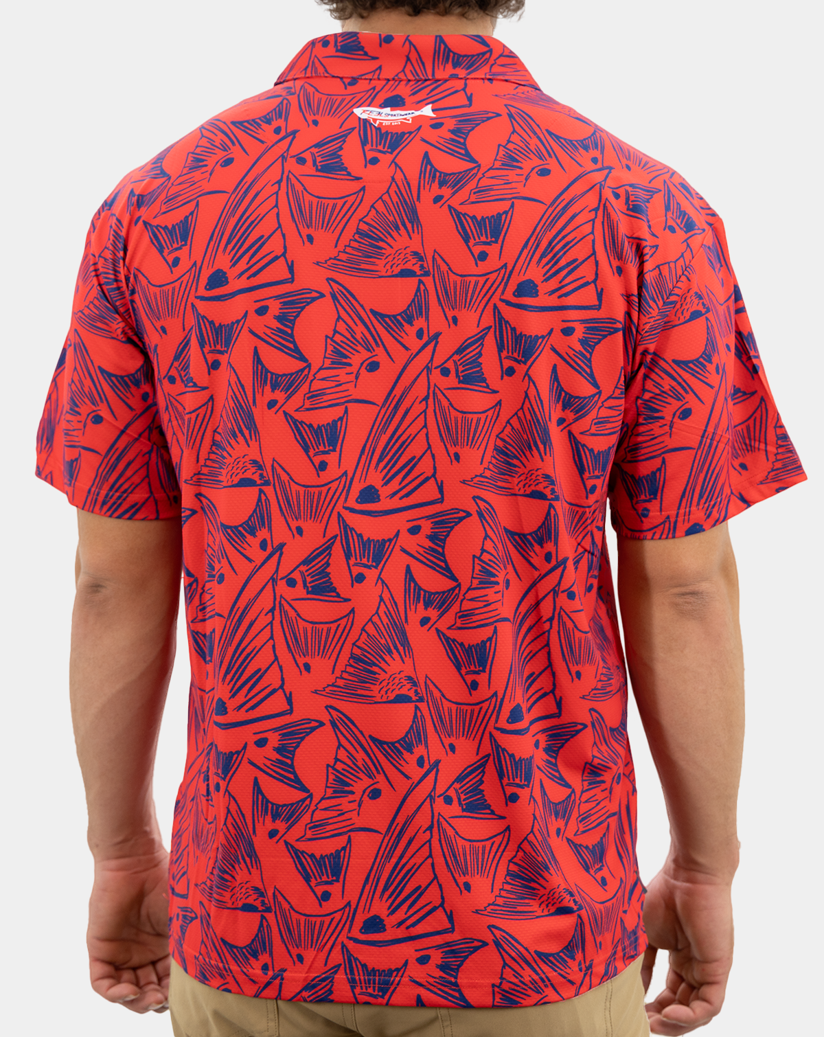 Redfish, White, Blue Polo