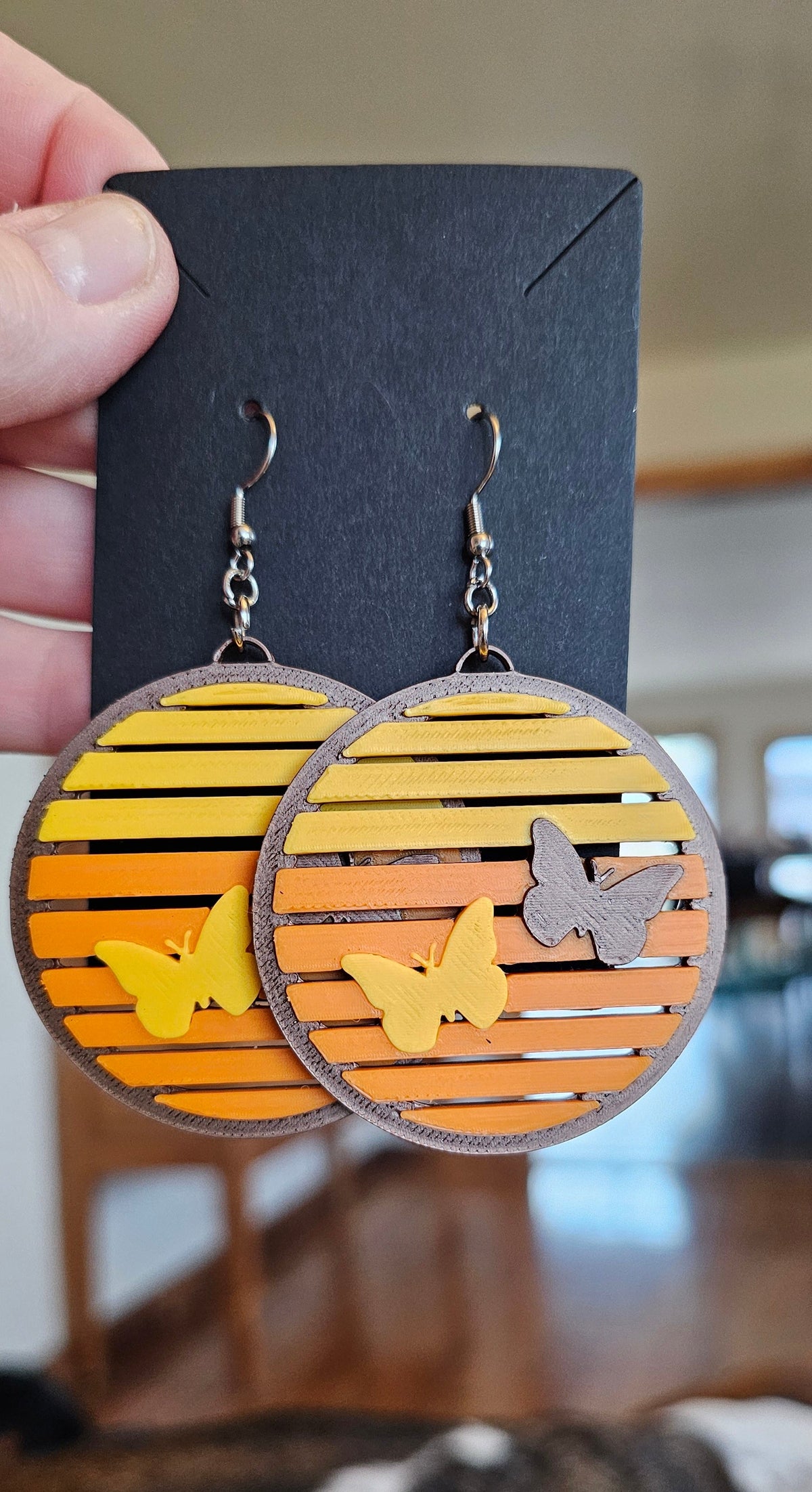 3D Print That70's Show Sunflower Boho Hippie Earrings Made in America